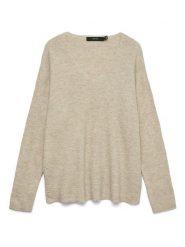 Vero Moda Sweter w kolorze beżowym rozmiar: XL. Brązowe swetry Vero Moda, xl, bez wzorów, prążkowane, bez ramiączek. Za 73.93 zł.