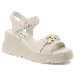Beżowe Sandały Artiker Eleganckie Obuwie Damskie Na Koturnie. Brązowe sandały Artiker, z aplikacjami, eleganckie, bez obcasa, na koturnie, bez zapięcia. Za 249.00 zł.