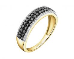 Pierścionek z żółtego złota z diamentami - 0,41 ct - próba 585. Żółte pierścionki Apart, z diamentem, złote. Za 3,890.00 zł.