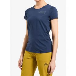 Koszulka wspinaczkowa damska La Sportiva Mantra T-Shirt. Niebieskie koszulki sportowe La Sportiva, bez wzorów, bez ramiączek. Za 182.99 zł.