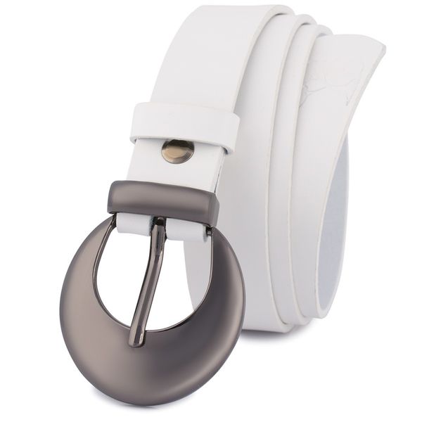 Pasek skórzany BELTIMORE r.110-125 cm O03 biały. Białe paski bez wzorów. Za 49.90 zł.