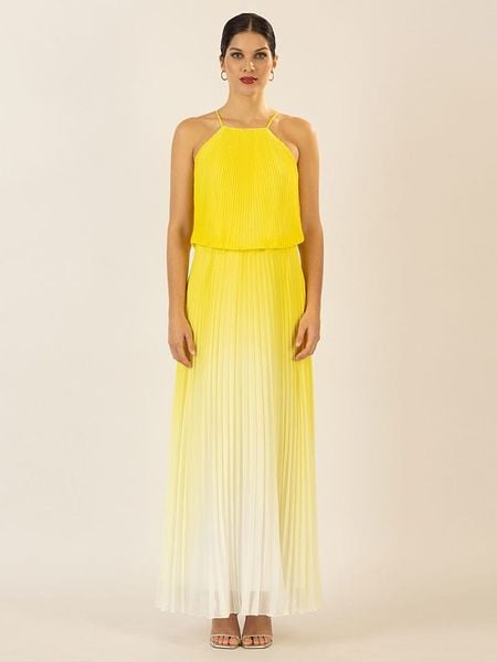 APART Sukienka w kolorze żółto-białym rozmiar: 34. Żółte sukienki Apart, bez wzorów, bez kołnierzyka, bez ramiączek, maxi. Za 295.16 zł.