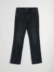 Jeansy comfort straight z efektem sprania - czarny. Czarne jeansy Sinsay, bez wzorów. Za 59.99 zł.