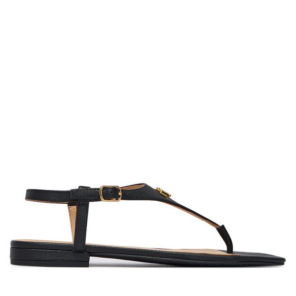 Sandały LAUREN RALPH LAUREN. Czarne sandały Lauren Ralph Lauren, bez wzorów, bez obcasa, na płaskiej podeszwie, bez zapięcia. Za 426.99 zł.