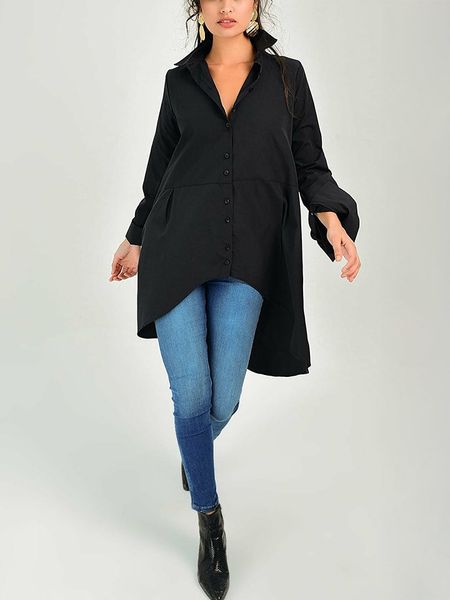 Milan Kiss Tunika w kolorze czarnym rozmiar: XL. Czarne tuniki Milan Kiss, xl, bez wzorów, bez kołnierzyka, bez ramiączek. Za 187.52 zł.