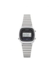 Casio Zegarek Vintage LA670WEA-1EF Srebrny. Szare, cyfrowe zegarki Casio, srebrne. Za 179.99 zł.