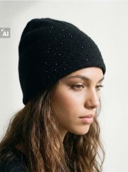 Czapka beanie z domieszką wełny - czarny. Czarne czapki Sinsay, bez wzorów, z wełny. Za 12.99 zł.