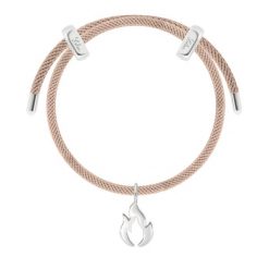 Bransoletka Liana, posrebrzana w kolorze beżowym z zawieszką Płomień Miłości. Brązowe bransoletki Lilou, posrebrzane. Za 328.00 zł.