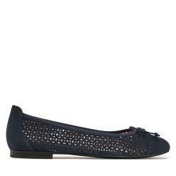 Baleriny Caprice. Niebieskie baleriny Caprice, bez wzorów, bez obcasa. Za 339.99 zł.
