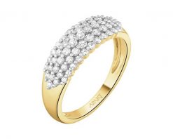 Pierścionek z żółtego złota z brylantami - 0,50 ct - próba 585. Żółte pierścionki Apart, z brylantem, złote. Za 6,590.00 zł.