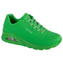 Buty sportowe Sneakersy damskie, Uno-Stand on Air. Zielone obuwie sportowe Skechers, z materiału, bez zapięcia, trekkingowe, Skechers Sport. Za 349.99 zł.