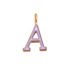 Literka A z fioletową emalią pozłacana. Fioletowe kolczyki Lilou, pozłacane. Za 99.00 zł.