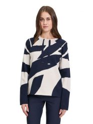 Betty Barclay Sweter w kolorze kremowo-granatowym rozmiar: 46. Brązowe swetry Betty Barclay, bez wzorów, ze splotem, bez ramiączek. Za 165.99 zł.