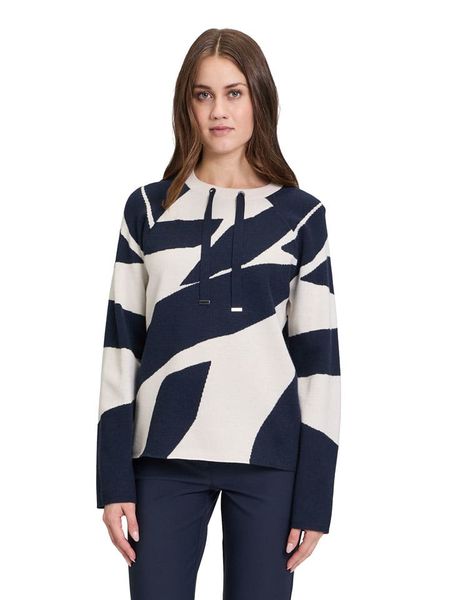 Betty Barclay Sweter w kolorze kremowo-granatowym rozmiar: 46. Brązowe swetry Betty Barclay, bez wzorów, ze splotem, bez ramiączek. Za 165.99 zł.