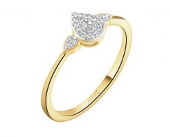 Pierścionek z żółtego złota z diamentami - 0,05 ct - próba 585. Żółte pierścionki Apart, z diamentem, złote. Za 2,390.00 zł.
