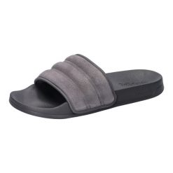 Klapki basenowe adidas Adilette Shower. Szare klapki Adidas, bez wzorów, z materiału, bez obcasa. Za 176.00 zł.