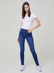 BIG STAR Dżinsy - Skinny fit - w kolorze niebieskim rozmiar: W25/L30. Niebieskie jeansy Big Star, l, z aplikacjami, z podwyższonym stanem. Za 140.53 zł.