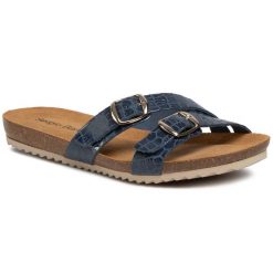 Klapki Sergio Bardi. Niebieskie klapki Sergio Bardi, bez wzorów, bez obcasa. Za 149.99 zł.