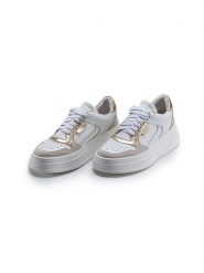 Anna Morellini Skórzane sneakersy "Netina" w kolorze złoto-białym rozmiar: 39. Białe trampki Anna Morellini, bez wzorów, bez zapięcia. Za 369.82 zł.
