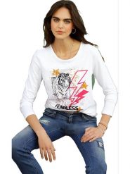 Heine Koszulka w kolorze białym rozmiar: 40. Białe bluzki Heine, bez wzorów, bez kołnierzyka, bez ramiączek. Za 82.83 zł.