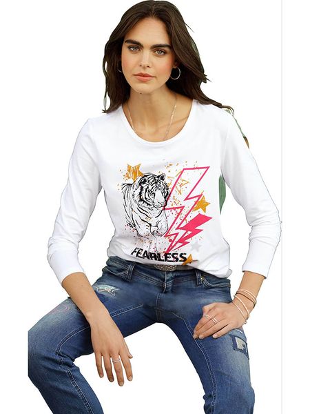 Heine Koszulka w kolorze białym rozmiar: 40. Białe bluzki Heine, bez wzorów, bez kołnierzyka, bez ramiączek. Za 52.05 zł.