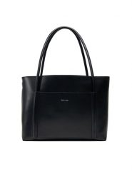 Calvin Klein Torebka Ck Linn Medium Shopper K60K613110 Czarny. Czarne shopper Calvin Klein, bez wzorów, ze skóry, bez dodatków. Za 349.99 zł.