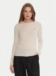 Tommy Hilfiger Sweter WW0WW40264 Écru Regular Fit. Swetry TOMMY HILFIGER, l, bez wzorów, z wełny, bez ramiączek. Za 519.99 zł.