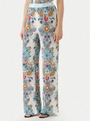 Just Cavalli Spodnie materiałowe 80PAA120 NS837 Błękitny Wide Leg. Niebieskie spodnie materiałowe Just Cavalli, bez wzorów, z materiału. Za 1,123.99 zł.