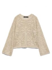 Vero Moda Sweter w kolorze beżowym rozmiar: XS. Brązowe swetry Vero Moda, s, bez wzorów, z materiału, bez ramiączek. Za 86.99 zł.