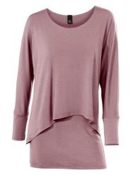 Heine Koszulka w kolorze szaroróżowym rozmiar: 36. Różowe bluzki Heine, bez wzorów, bez kołnierzyka, bez ramiączek. Za 87.81 zł.