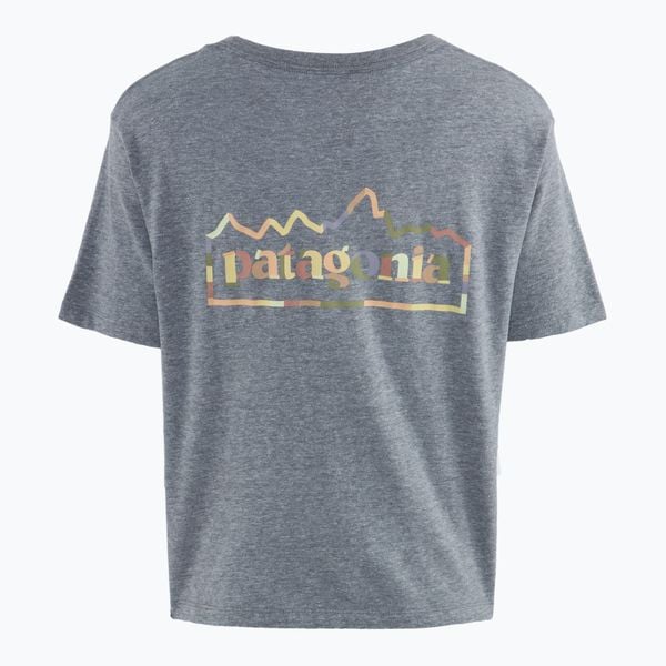 Koszulka damska Patagonia Unity Fitz Easy Cut Responsibili. Szare bluzki Patagonia, bez wzorów, sportowe, bez kołnierzyka, bez ramiączek. Za 169.99 zł.