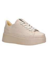 Wojas Skórzane sneakersy w kolorze beżowym rozmiar: 39. Brązowe trampki Wojas, bez wzorów, bez zapięcia. Za 327.32 zł.