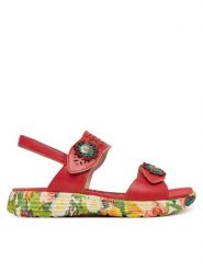 Laura Vita Sandały Sanao 53 Czerwony. Czerwone sandały Laura Vita, bez wzorów, ze skóry, bez obcasa, na płaskiej podeszwie, bez zapięcia. Za 389.99 zł.