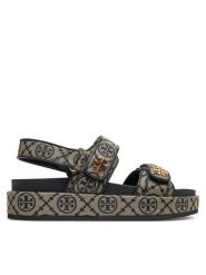 Tory Burch Sandały 155154 Granatowy. Niebieskie sandały Tory Burch, bez wzorów, z materiału, bez obcasa, na płaskiej podeszwie, bez zapięcia. Za 1,589.00 zł.