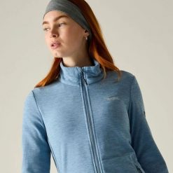 Damska bluza polarowa Harrow z zamkiem błyskawicznym. Niebieskie bluzy Regatta, l, bez wzorów, z materiału, bez kaptura. Za 159.50 zł.