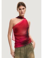 Desigual Bluzka Bratislava 26SWTK31 Czerwony Slim Fit. Czerwone bluzki Desigual, l, bez wzorów, z syntetyku, bez kołnierzyka, bez ramiączek. Za 249.99 zł.