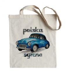 Syrena — torba (Rodzaj nadruku: Syrena). Niebieskie torby na ramię nikiniki, bez wzorów, z bawełny, eleganckie, na ramię, duże, z nadrukiem, bez dodatków. Za 29.00 zł.