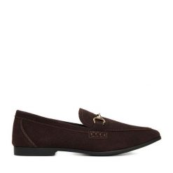 Lordsy JENNY. Brązowe lordsy Jenny, bez wzorów, bez obcasa, bez zapięcia. Za 119.99 zł.