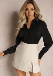 Czarna Koszula Ozdobiona Subtelną Koronką Anelima. Czarne koszule Renee, l, bez wzorów, z jeansu, eleganckie, bez kołnierzyka, bez ramiączek. Za 69.99 zł.