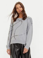 Liu Jo Sweter WF4174 MS49I Szary Regular Fit. Szare swetry Liu Jo, xs, bez wzorów, z wiskozy, bez ramiączek. Za 329.99 zł.