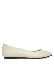 Calvin Klein Baleriny Flat Mary Jane - Lth HW0HW02341 Écru. Baleriny Calvin Klein, bez wzorów, ze skóry, bez obcasa. Za 329.99 zł.