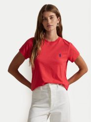 Polo Ralph Lauren T-Shirt 211898698035 Czerwony Regular Fit. Czerwone koszulki polo Polo Ralph Lauren, xs, bez wzorów, z bawełny, bez kołnierzyka, bez ramiączek. Za 359.99 zł.