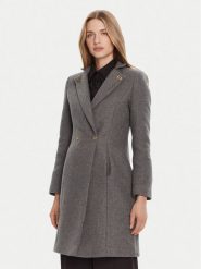 Rinascimento Płaszcz wełniany CFC0126218003 Szary Regular Fit. Szare płaszcze Rinascimento, na zimę, l, bez wzorów, z syntetyku, bez kaptura. Za 909.99 zł.