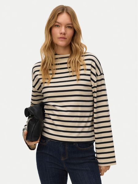 Vero Moda Bluzka Urena 10339132 Beżowy Oversize. Brązowe bluzki Vero Moda, s, bez wzorów, z bawełny, bez kołnierzyka, bez ramiączek. Za 108.99 zł.