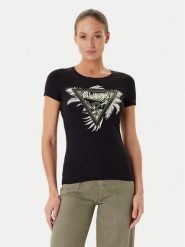 Guess T-Shirt W5YI13 J1314 Czarny Regular Fit. Czarne t-shirty Guess, xl, z aplikacjami, z bawełny, bez kołnierzyka, bez ramiączek. Za 199.99 zł.