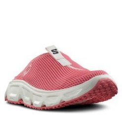 Klapki Salomon. Czerwone klapki Salomon, bez wzorów, bez obcasa. Za 279.99 zł.