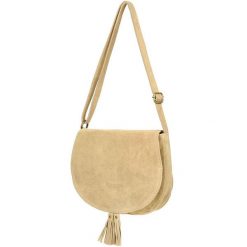 Listonoszka włoska skóra BELTIMORE beżowa B66. Brązowe torebki klasyczne bez wzorów, ze skóry, na ramię, zamszowe, bez dodatków. Za 159.40 zł.