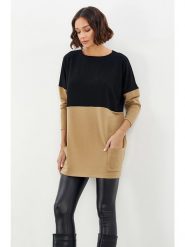 Milan Kiss Sweter w kolorze karmelowo-czarnym rozmiar: M. Brązowe swetry Milan Kiss, m, bez wzorów, bez ramiączek. Za 99.33 zł.