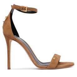 Sandały Elisabetta Franchi. Brązowe sandały Elisabetta Franchi, bez wzorów, bez obcasa, na szpilce, bez zapięcia. Za 2,439.00 zł.