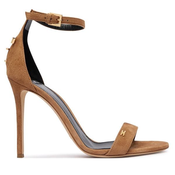 Sandały Elisabetta Franchi. Brązowe sandały Elisabetta Franchi, bez wzorów, bez obcasa, na szpilce, bez zapięcia. Za 2,439.00 zł.
